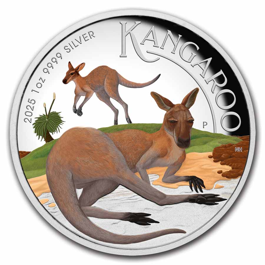 2025 Australia 1 oz Silver Kangaroo Colorized Proof (High Relief)