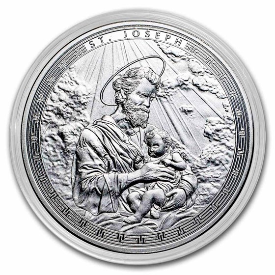 2025 Ghana 1 oz Silver Patron Saints St. Joseph (Box/COA)
