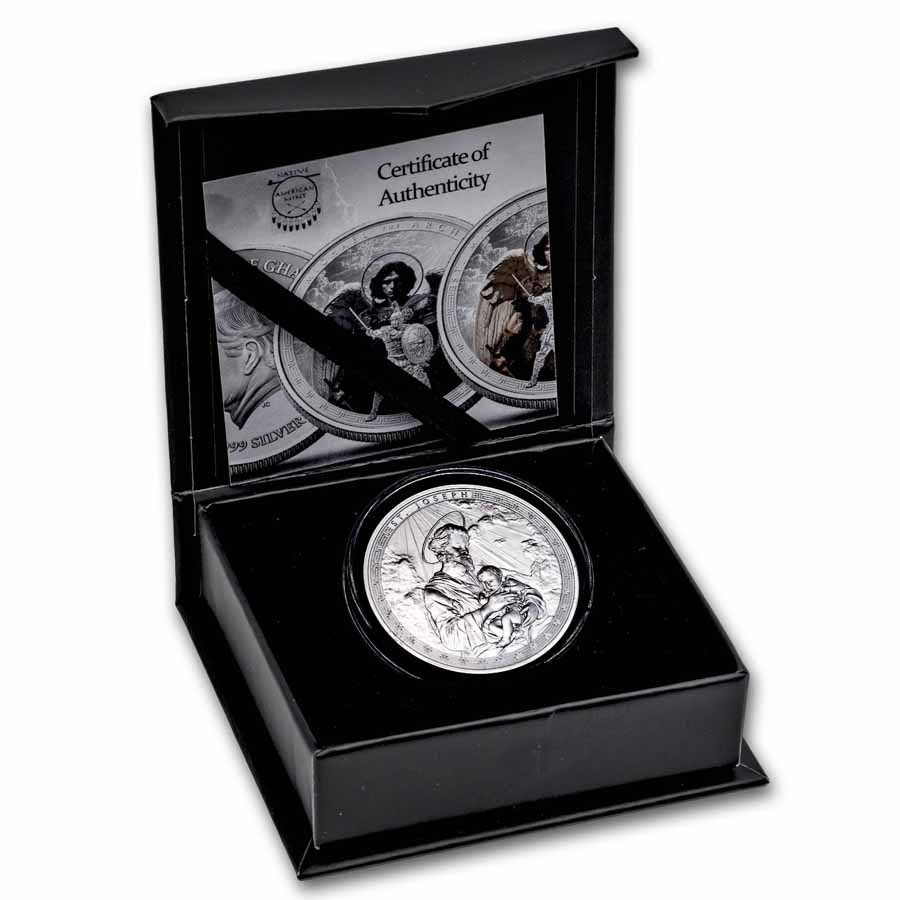 2025 Ghana 1 oz Silver Patron Saints St. Joseph (Box/COA)