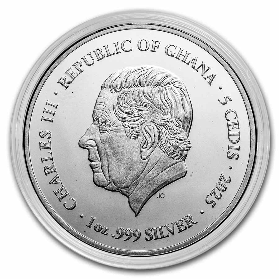 2025 Ghana 1 oz Silver Patron Saints St. Joseph (Colorized)