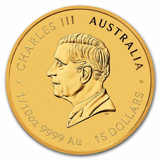 2025 Australia 1/10 oz Colorized Gold Lunar Blue Snake BU