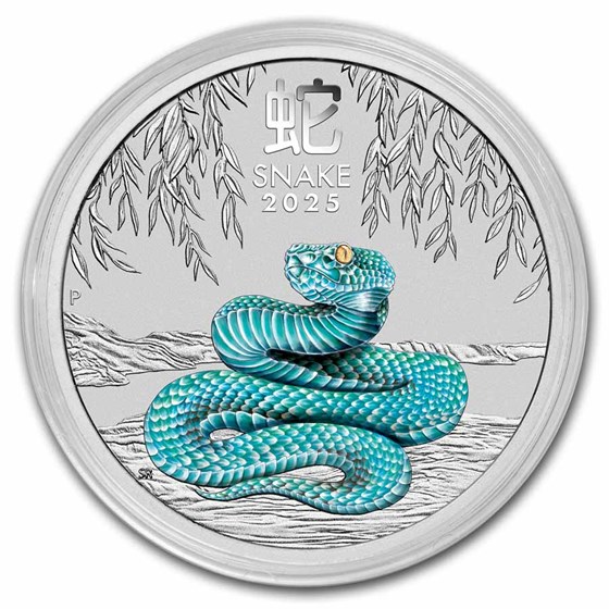 2025 Australia 1/2 oz Silver Lunar Snake BU (Colorized, SIII)