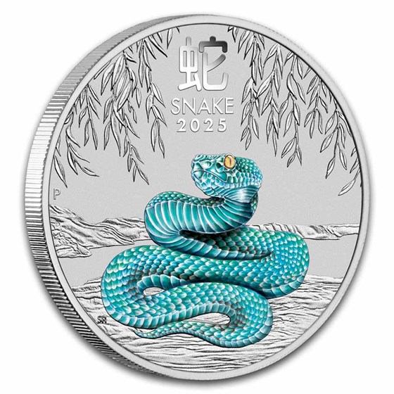 2025 Australia 1/2 oz Silver Lunar Snake BU (Colorized, SIII)
