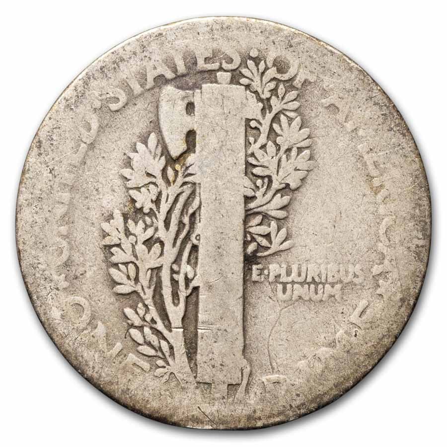 1918 Mercury Dime 50-Coin Roll Avg Circ