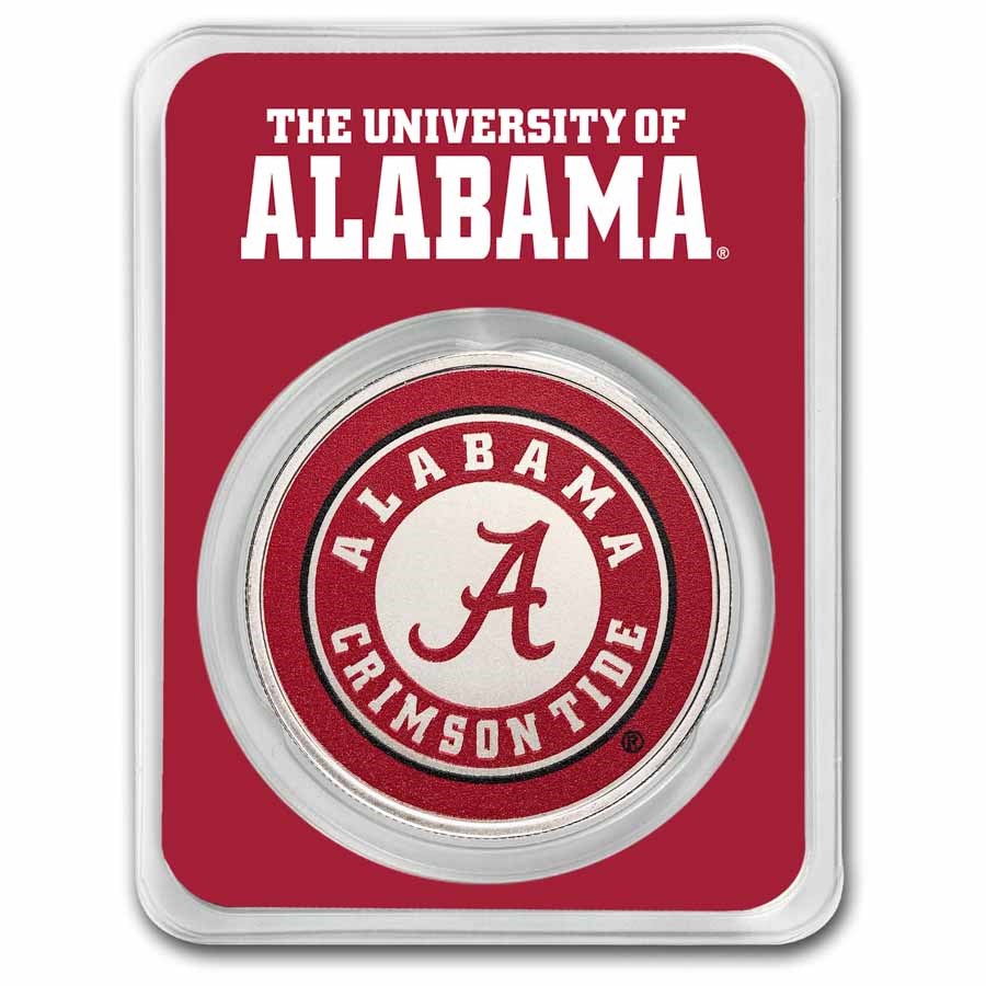 University of Alabama 1 oz Silver Colorized Round (in TEP)