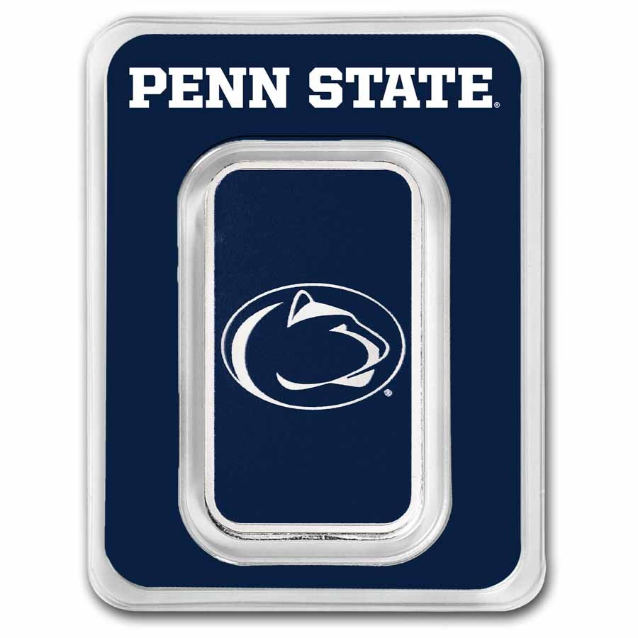 Pennsylvania State University 1 oz Silver Colorized Bar (in TEP)