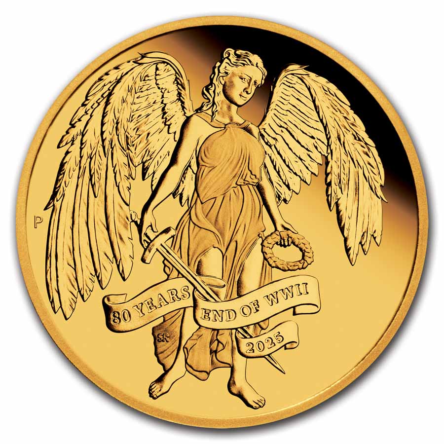 2025 AUS 1 oz Gold 80th Ann. End of WWII Winged Victory Proof