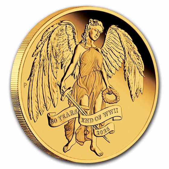 2025 AUS 1 oz Gold 80th Ann. End of WWII Winged Victory Proof