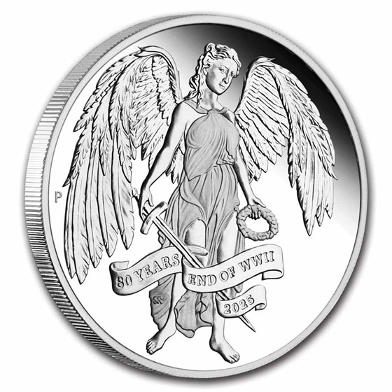 2025 AUS 1 oz Silver 80th Ann. End of WWII Winged Victory PF Box