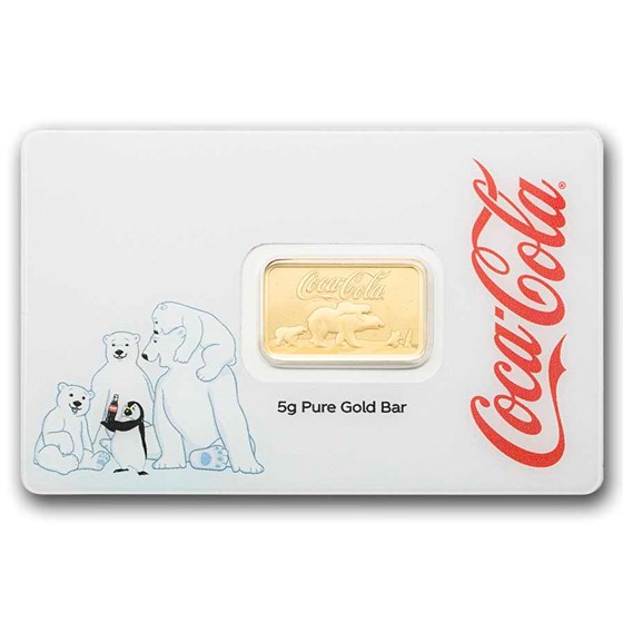 5 gram Gold Bar - PAMP Coca-Cola® Polar Bear &amp; Friends