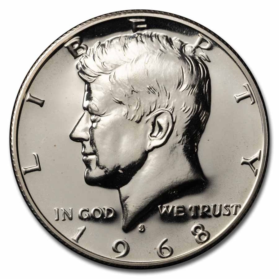 1968-S Kennedy Half Dollar 20-Coin Roll Proof