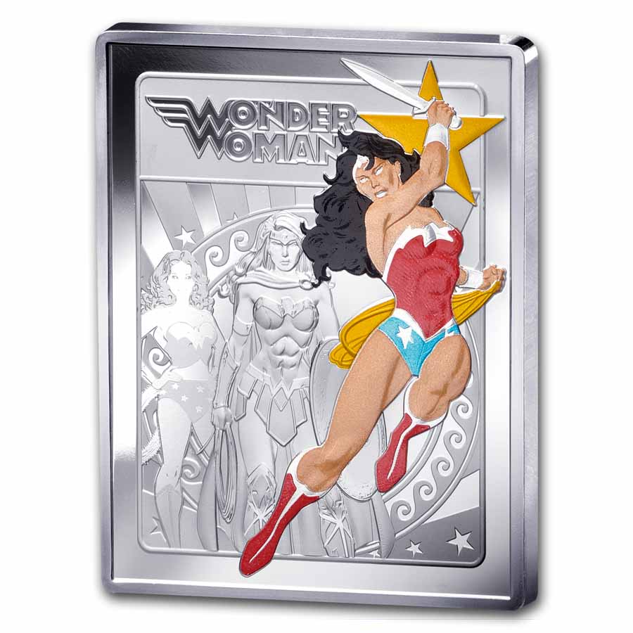 2025 Ag €10 Colorized Rectangular Justice League: Wonder Woman