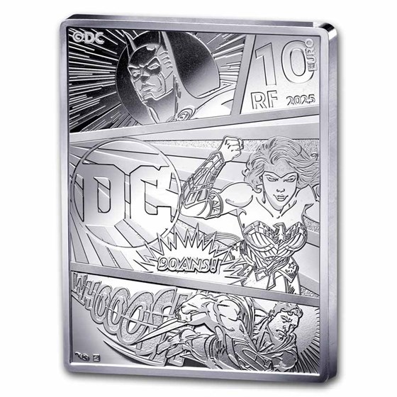 2025 Ag €10 Colorized Rectangular Justice League: Wonder Woman