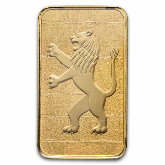 1 oz Gold Bar - Holy Land Mint Lion of Judah (In Assay)