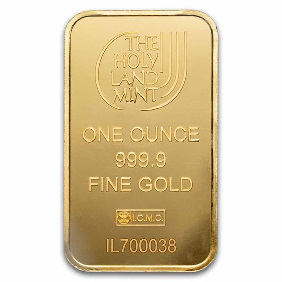 1 oz Gold Bar - Holy Land Mint Lion of Judah (In Assay)