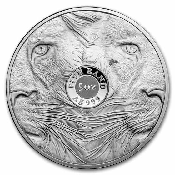 2025 South Africa 5 oz Silver Big Five Lion Proof (w/ Box &amp; COA)