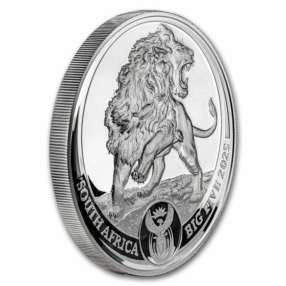 2025 South Africa 5 oz Silver Big Five Lion Proof (w/ Box &amp; COA)