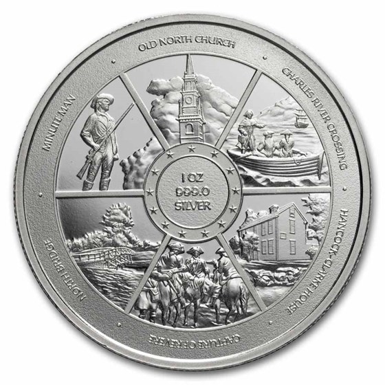 1 oz Silver Round - 250th Anniversary of Paul Revere's Ride