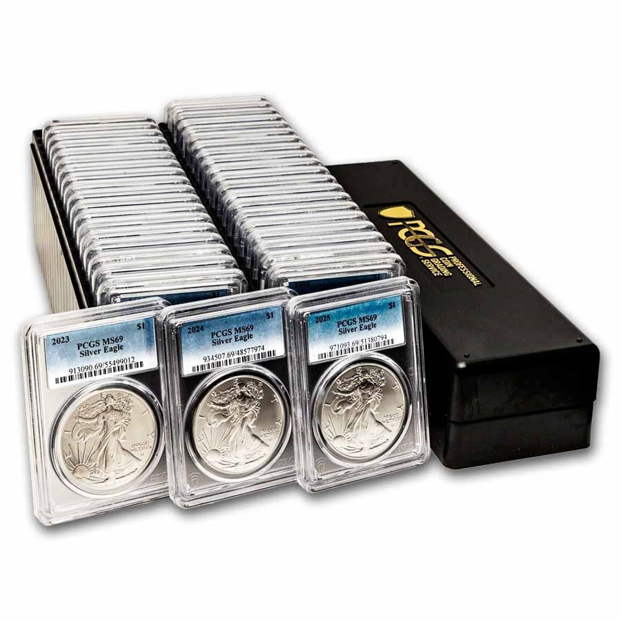 1986-2025 41-Coin Silver Eagle Set MS-69 PCGS (w/PCGS Boxes)