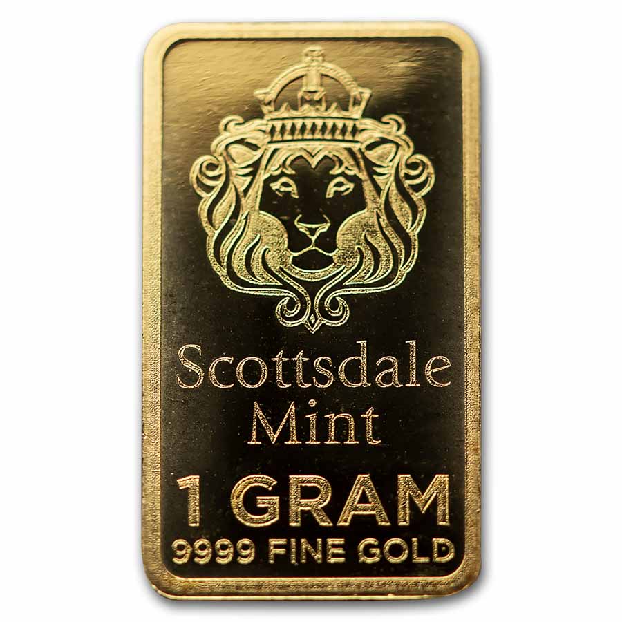 1 gram Gold Bar - Scottsdale Mint "Prepper Gold" in Certi-lock®