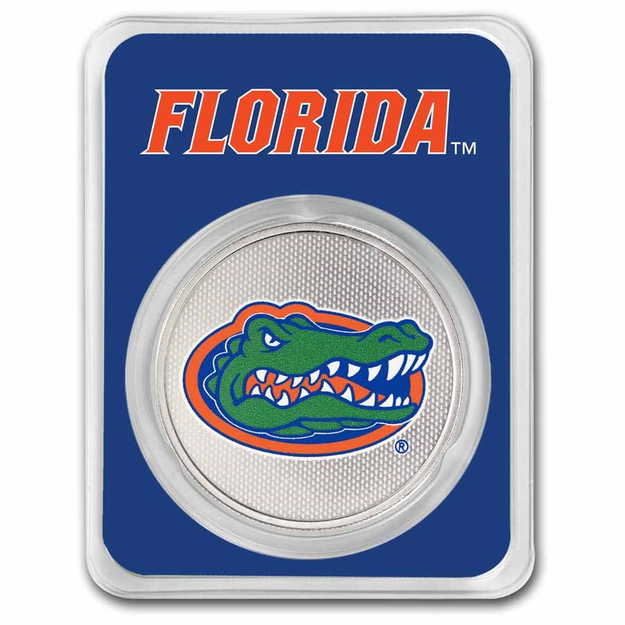 University of Florida 1 oz Silver Colorized Round (in TEP)