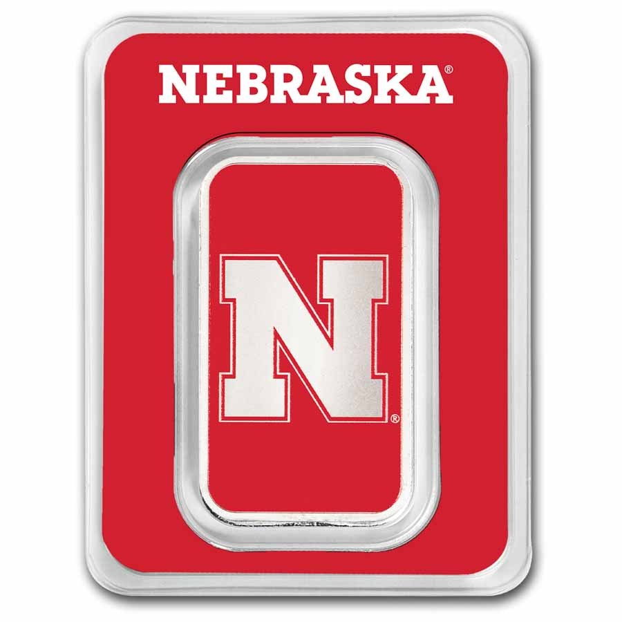 University of Nebraska 1 oz Silver Colorized Bar (in TEP)