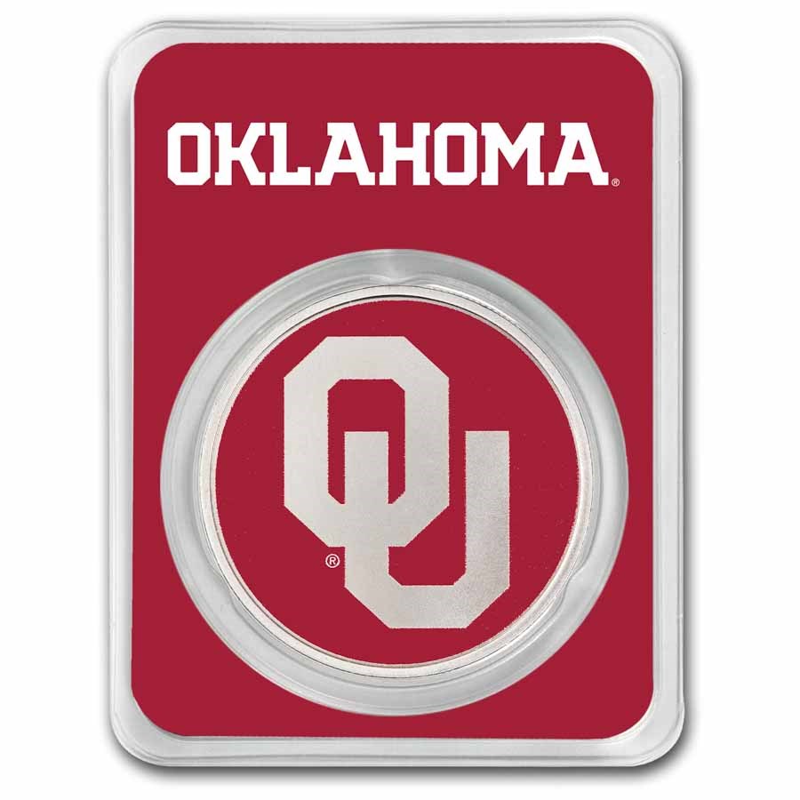 University of Oklahoma 1 oz Silver Colorized Round (in TEP)