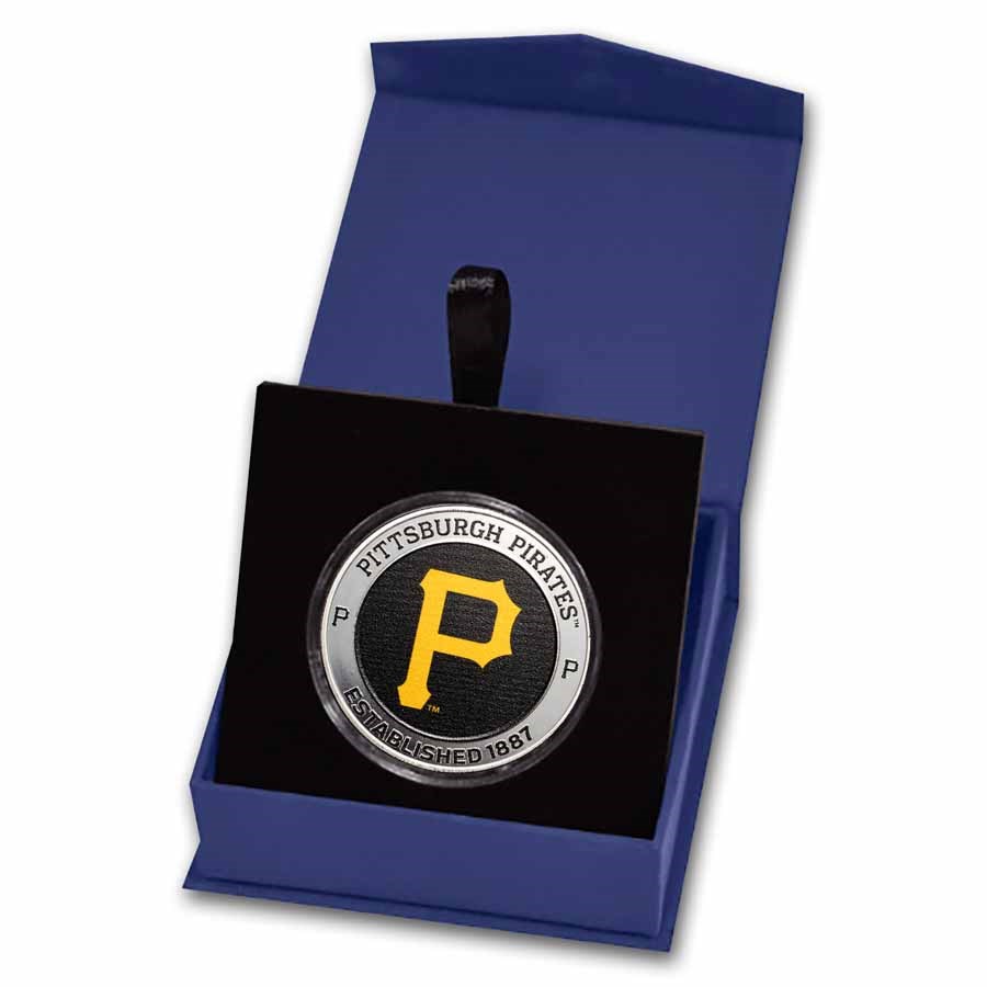 MLB Pittsburgh Pirates 1 oz Silver Colorized Round (w/ Box)