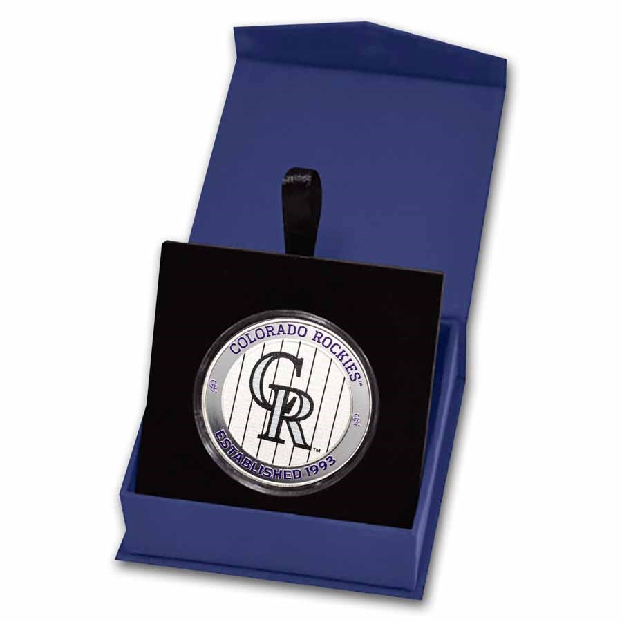 MLB Colorado Rockies 1 oz Silver Colorized Round (w/ Box)