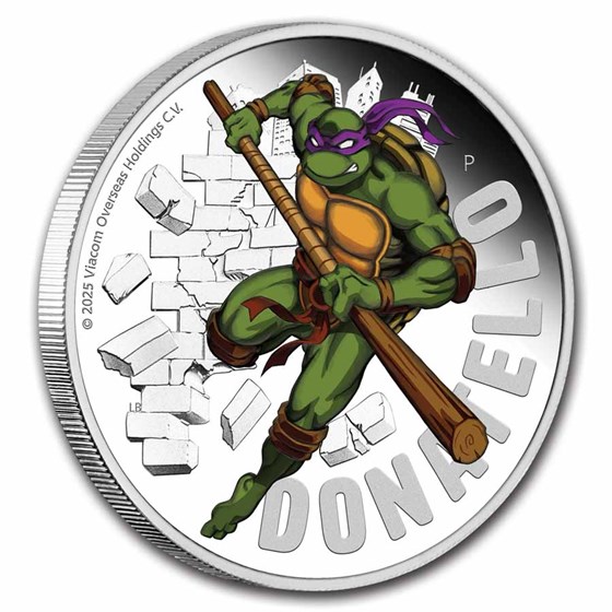 2025 TUV 1 oz Silver Colorized TMNT Donatello Proof (Box)