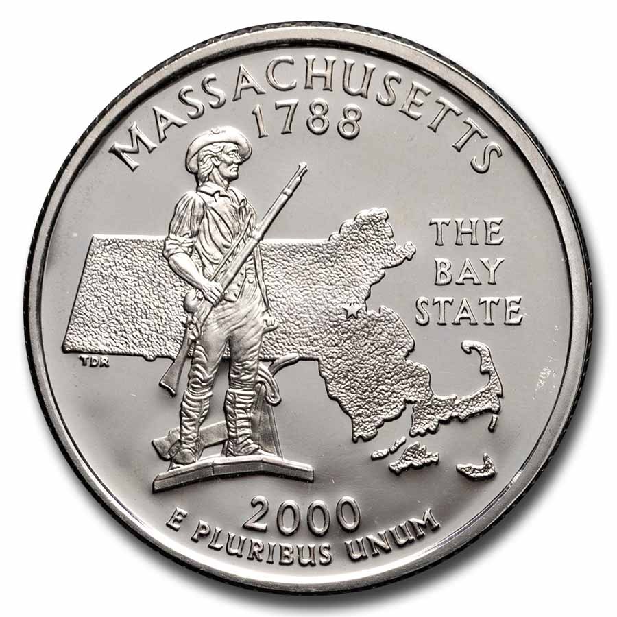 2000-S Massachusetts State Quarter 40-Coin Roll Proof (Silver)