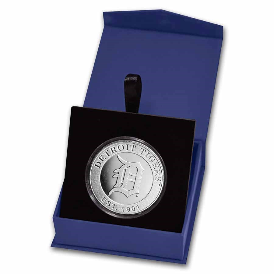 MLB Detroit Tigers 1 oz Silver Round (w/Box)