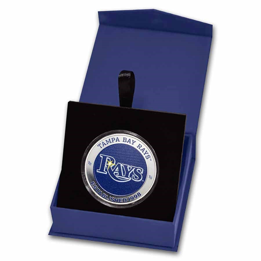 MLB Tampa Bay Rays 1 oz Silver Colorized Round (w/ Box)