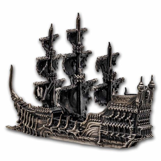 3 oz Silver Hand Poured Statue - Flying Dutchman