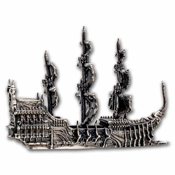 3 oz Silver Hand Poured Statue - Flying Dutchman