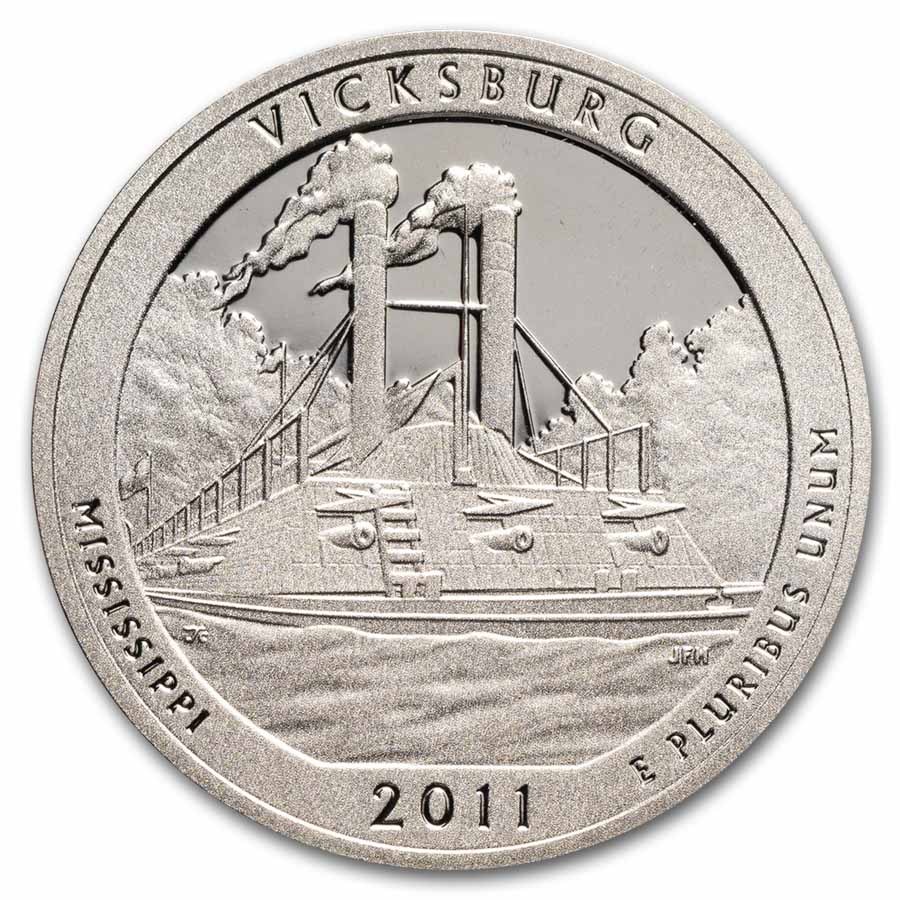 2011-S ATB Quarter Vicksburg Nat'l Proof 40-Coin Roll (Silver)