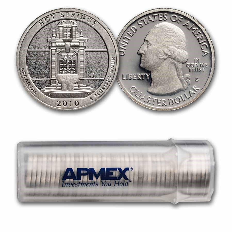2010-S ATB Quarter Hot Springs Park Proof 40-Coin Roll (Silver)
