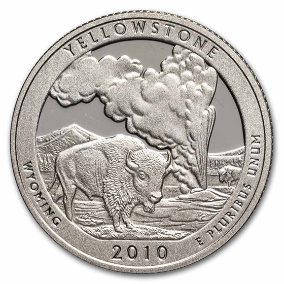 2010-S ATB Quarter Yellowstone Park Proof 40-Coin Roll (Silver)