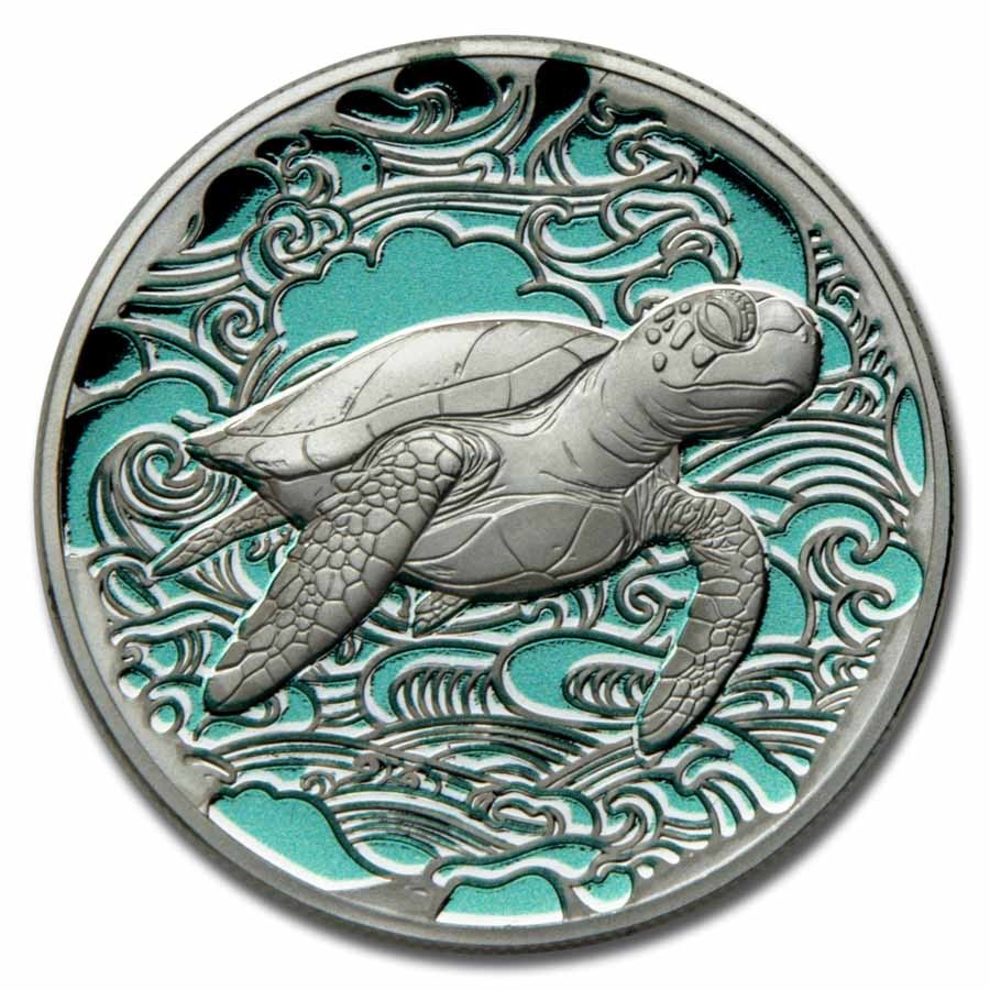 2025 Pitcairn Islands 1 oz Silver Ocean Wonders: Turtle
