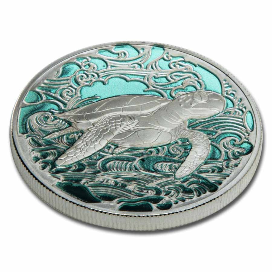 2025 Pitcairn Islands 1 oz Silver Ocean Wonders: Turtle