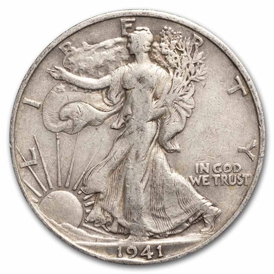 1941-D Walking Liberty Halves 20-Coin Roll Avg Circ