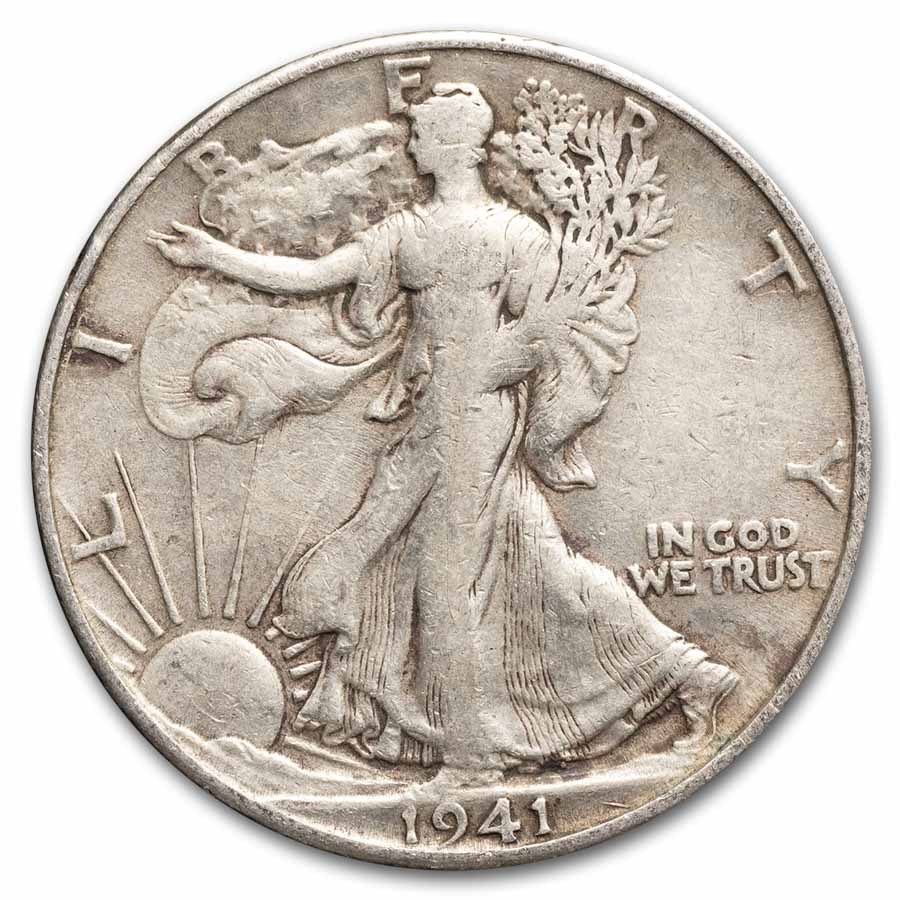 1941-S Walking Liberty Halves 20-Coin Roll Avg Circ