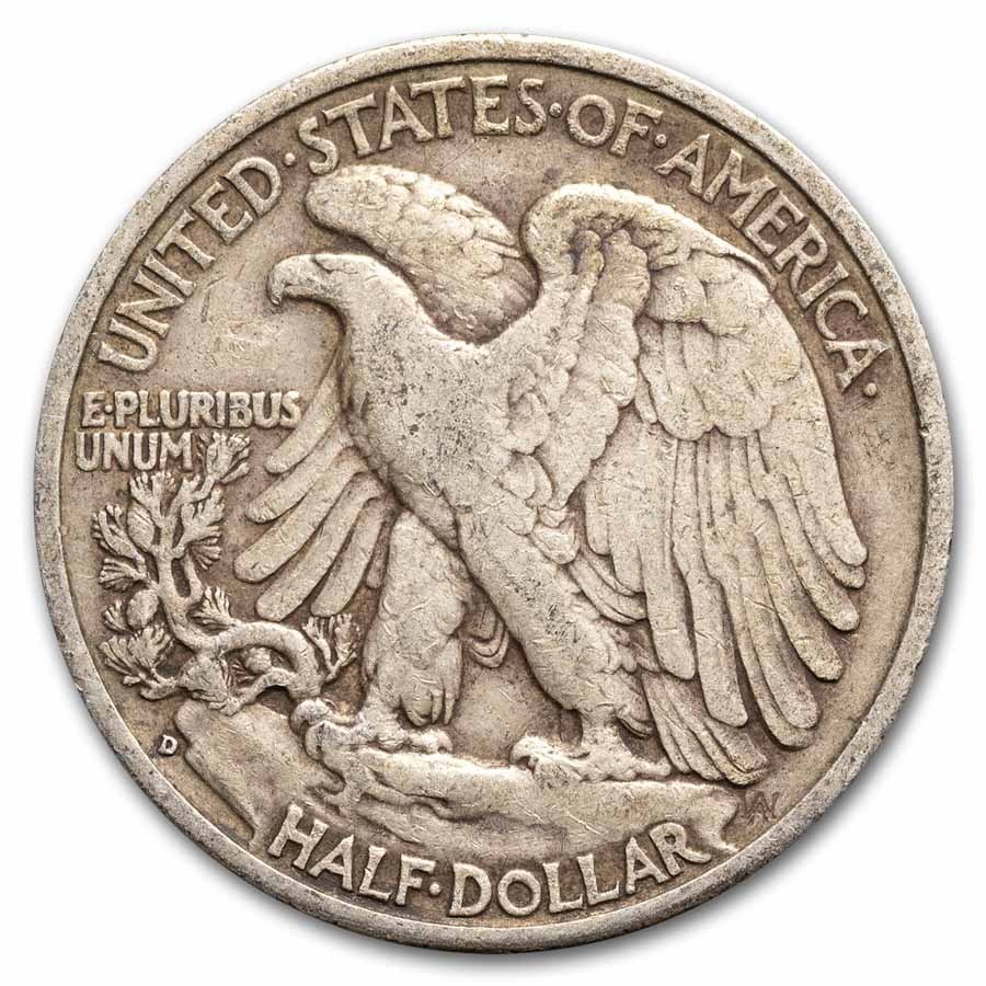 1942-D Walking Liberty Halves 20-Coin Roll Avg Circ