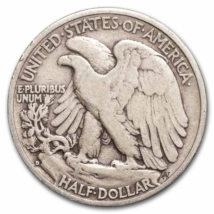1943-D Walking Liberty Halves 20-Coin Roll Avg Circ