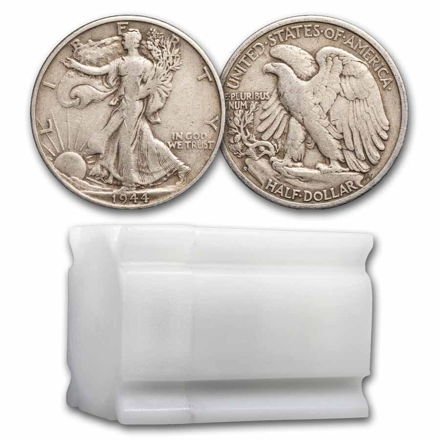 1944-S Walking Liberty Halves 20-Coin Roll Avg Circ