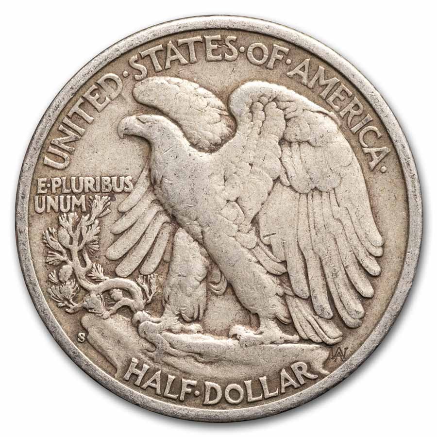 1944-S Walking Liberty Halves 20-Coin Roll Avg Circ
