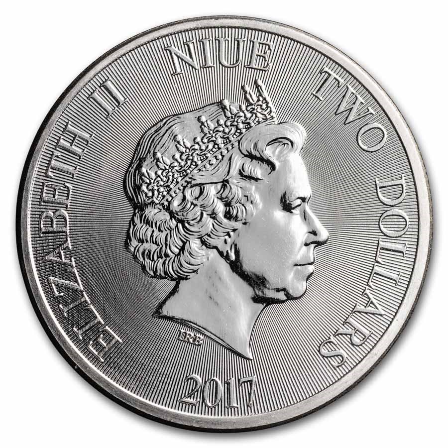 2017 Niue 1 oz Silver $2 African Lion