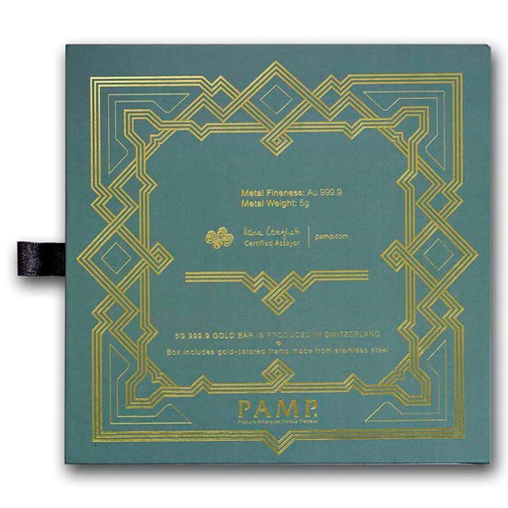 5 gram Gold Bar - PAMP Arabian Falcon (w/Assay &amp; Frame)