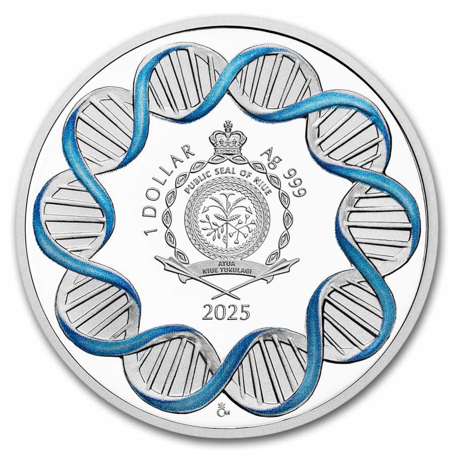 2025 Niue 1 oz Silver Proof Colorized Human Body - Head Muscles