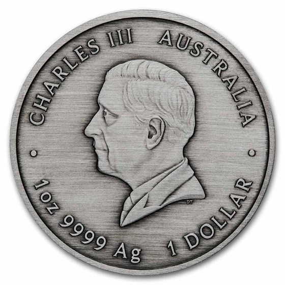 2025 AUS 1 oz Silver Pillar Dollar Antiqued (Box, COA)